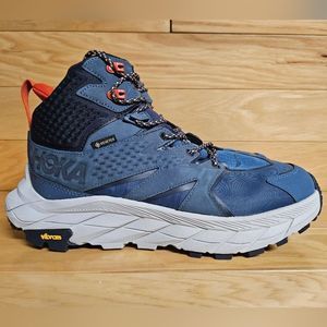 Hoka One One Anacapa Mid GTX Size 10 Blue Gore-Tex Vibram Hiking Boot Shoe